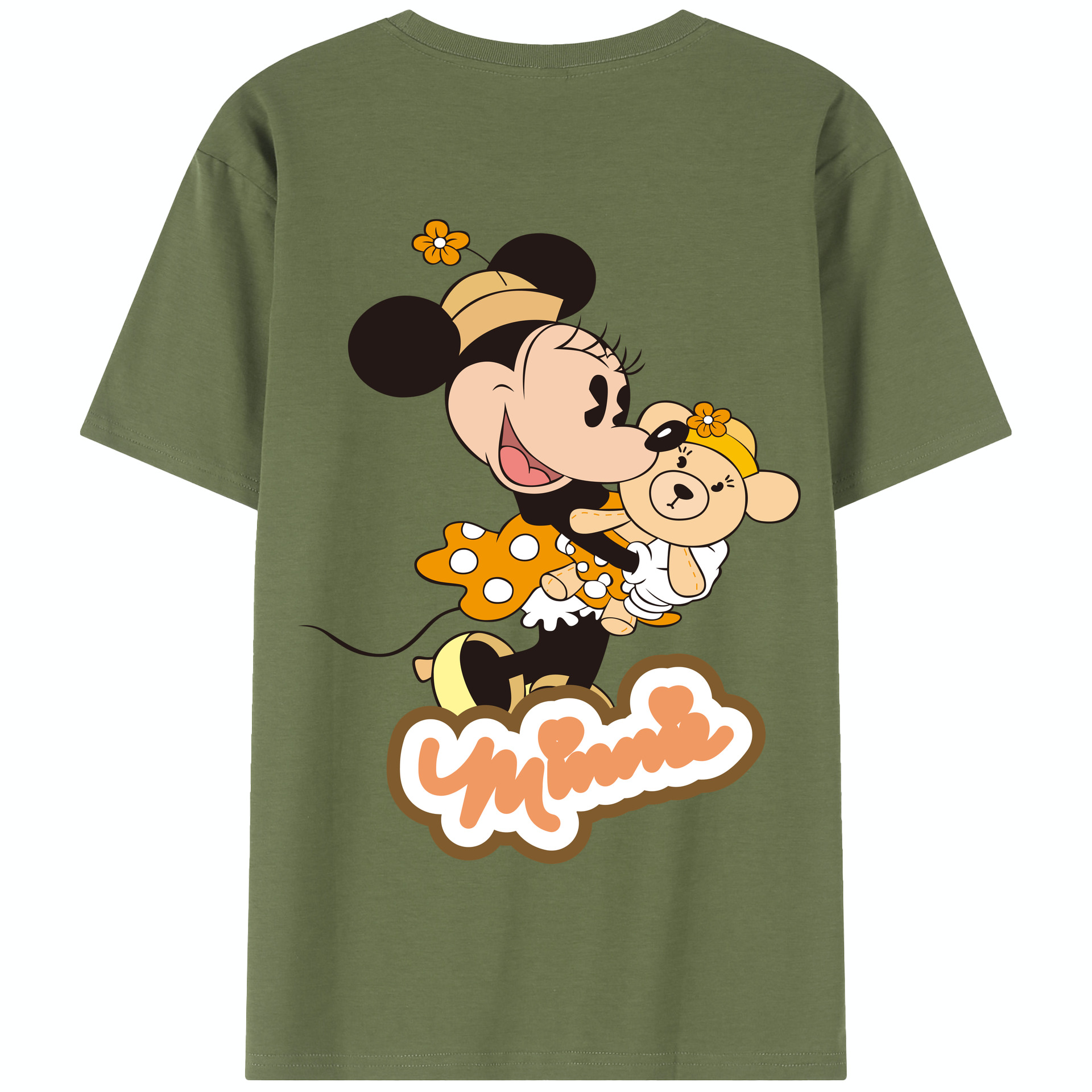 （画像用） ミッキーマウス Mickey Mouse 綿100％半袖Tシャツ（背面プリント）